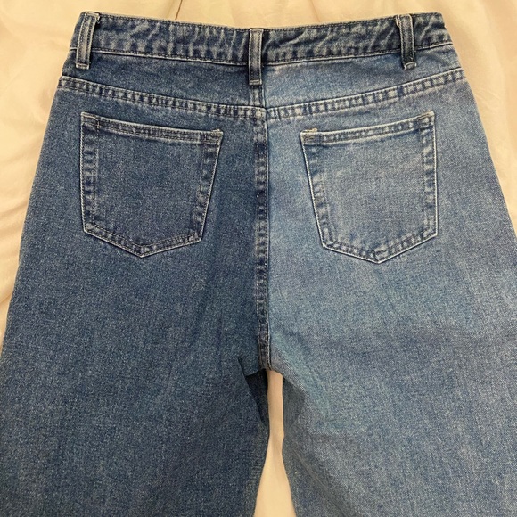 🐬Shein two tone split tone denim size small 90s vibes y2k jeans - Picture 3 of 3